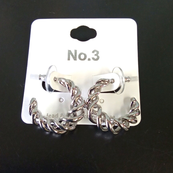 Small Swirl Hoop Earrings NEW - Picture 1 of 7